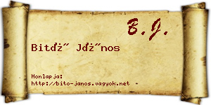 Bitó János névjegykártya